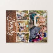 Puzzle Brush Script Family 4 Photo Rustique Bois Imprimer (Horizontal)