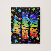 Puzzle "BRYAN" Prénom, Amusant "HEUREUX ANNIVERSAIRE" (Vertical)