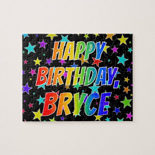 Puzzle "BRYCE" Prénom, Amusant "HEUREUX ANNIVERSAIRE" (Horizontal)