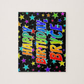 Puzzle "BRYCE" Prénom, Amusant "HEUREUX ANNIVERSAIRE" (Vertical)