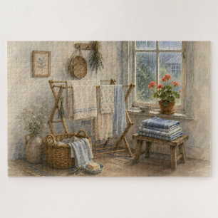 Puzzle Buanderie de Cottage Jour de Pluie