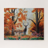 Puzzle Buck Deer et fait dans la forêt d'automne / concep (Horizontal)