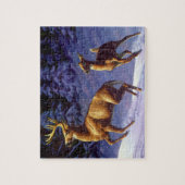 Puzzle Buck & Doe de cerf blanc en neige hivernale (Vertical)