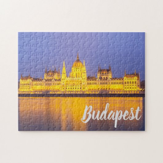 Puzzle Budapest Parliament Hungary by night gift (Horizontal)