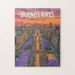 Puzzle Buenos Aires Argentine Travel Art Vintage<br><div class="desc">Modèle de voyage rétro de Buenos Aires. Buenos Aires,  la capitale vibrante de l'Argentine,  est connue pour son architecture d'inspiration européenne,  sa riche culture du tango et sa cuisine de classe mondiale.</div>