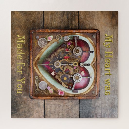 Puzzle Buff Red Heart Steampunk Series (Horizontal)