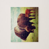 Puzzle Buffalo and Calf Oklahoma Jigsaw (Vertical)