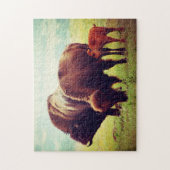 Puzzle Buffalo & Calf Oklahoma. (Vertical)