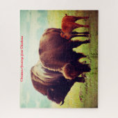 Puzzle Buffalo & Calf Oklahoma.voeux de Noël (Vertical)