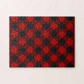 Puzzle Buffalo Check Red Tartan Plaid Motif (Horizontal)