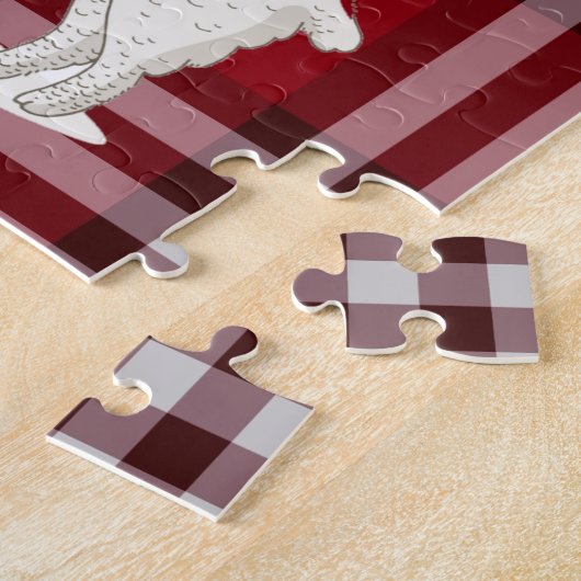 Puzzle Buffle rouge personnalisé Vérifier Plaid Tartan Ll (Côté)