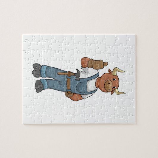 Puzzle Bull comme Handyman avec Hammer (Horizontal)