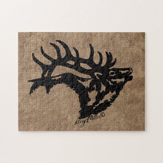 Puzzle Bull Elk (Horizontal)