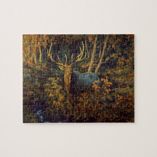 Puzzle Bull Elk dans la forêt d'automne (Horizontal)