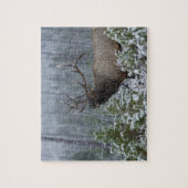 Puzzle Bull Elk dans l'appel de neige, bourdonnement, Yel (Vertical)