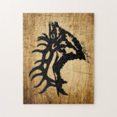 Puzzle Bull Elk Silhouette (Vertical)