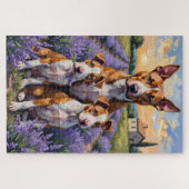 Puzzle Bull Terrier Champ de Lavande Art (Horizontal)