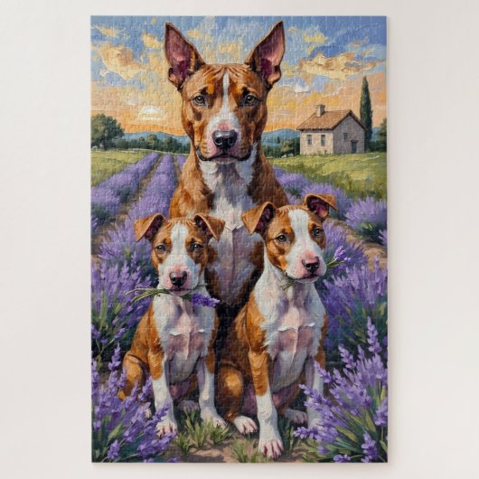 Puzzle Bull Terrier Champ de Lavande Art (Vertical)