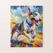 Puzzle Bull Terrier Chien Acrylique Art Imprimer Cadeau (Vertical)