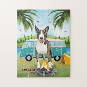 Puzzle Bull Terrier Chien Camping
