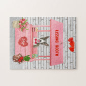 Puzzle Bull Terrier Chien Valentine's Day Kissing Booth (Horizontal)