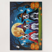 Puzzle Bull Terrier Chiens Citrouille Halloween Funny (Vertical)
