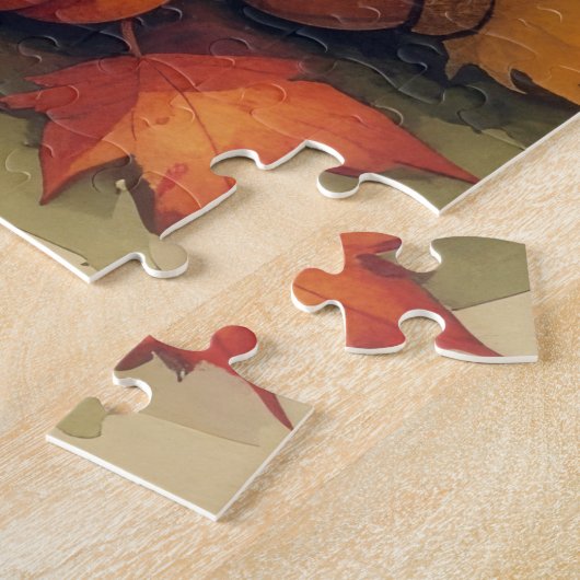 Puzzle Bull Terrier En Automne Quitte L'Art Thanksgiving (Côté)