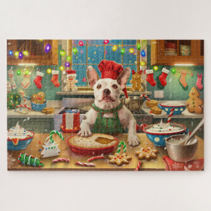 Puzzle Bull Terrier Fête de fin d'année en cuisine : Noël