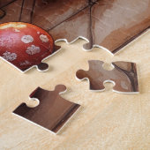 Puzzle Bull Terrier Fireplace with Christmas Lights (Côté)