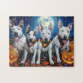 Puzzle Bull Terrier Halloween Éffrayant (Horizontal)