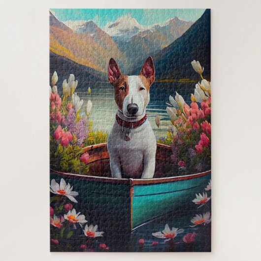 Puzzle Bull Terrier sur une pagaie : une aventure Pittore (Vertical)