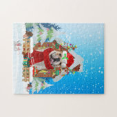 Puzzle Bulldog anglais avec cadeaux de Noël (Horizontal)