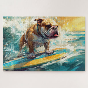 Puzzle Bulldog Beach Surf Peinture