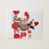 Puzzle Bulldog boîte cadeau de Noël Ornements Red Santa C (Horizontal)