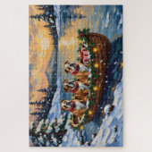 Puzzle Bulldog Christmas Boat Holiday (Vertical)