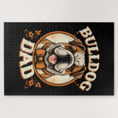Puzzle Bulldog Dad – Cute Vintage Bulldog Father’s Day (Horizontal)