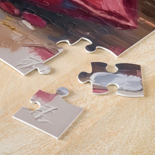 Puzzle Bulldog Dog Valentine's Day Heart Ribbon Crown (Côté)