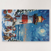 Puzzle Bulldog Phare de Noël Vacances (Horizontal)