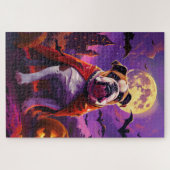 Puzzle Bulldog Vampire Citrouilles Halloween Épouvantable (Horizontal)