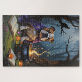 Puzzle Bulldog Whimsical Halloween peinture (Horizontal)