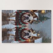 Puzzle Bulldogs Christmas Snow Holiday (Horizontal)