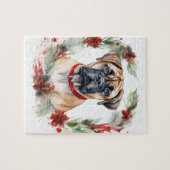 Puzzle Bullmastiff Noël Wreath Festive Pup (Horizontal)