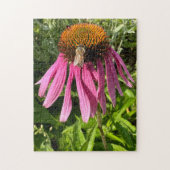Puzzle Bumble Bee on Flower Photo, Custom Cute Nature (Vertical)