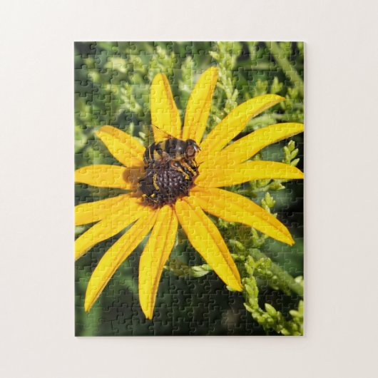 Puzzle Bumble Bee Yellow Flower Photographie (Vertical)