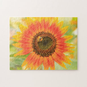 Puzzle Bumblebebe au tournesol, jardin communautaire