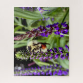 Puzzle Bumblebebe central avec Plante Speedwell Flower (Vertical)