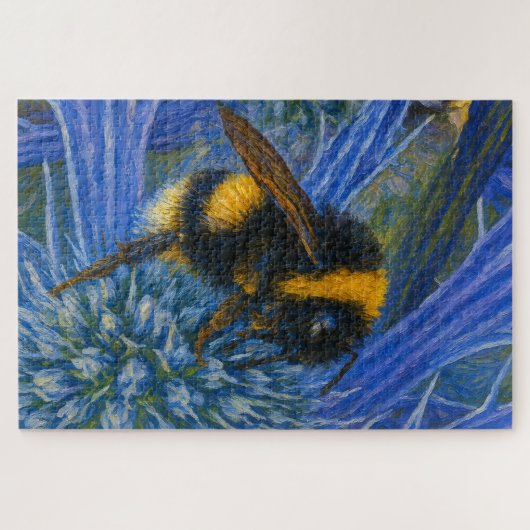 Puzzle Bumblebee sur le chardon bleu (Horizontal)