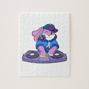 Puzzle Bunny comme musicien avec mixeur