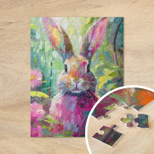 Puzzle Bunny de printemps coloré Art Abstrait moderne