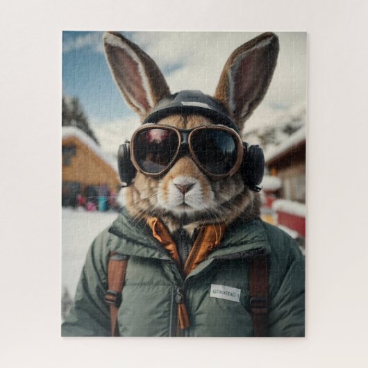 Puzzle Bunny de snowboard Whimsical (Vertical)